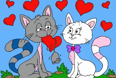 los gatos enamorados jigsaw puzzle