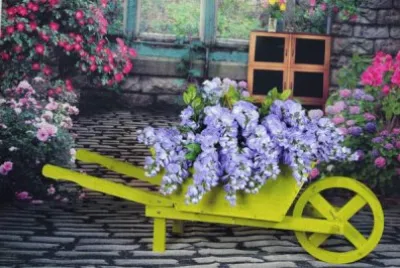 Wheel Barrow Farm Cart Planter jigsaw puzzle