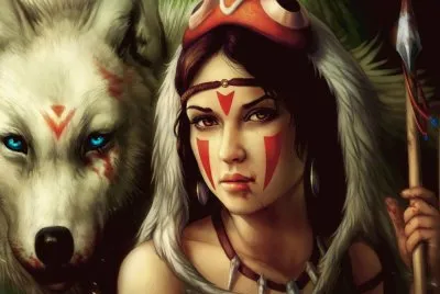 פאזל של Mujer y Lobo