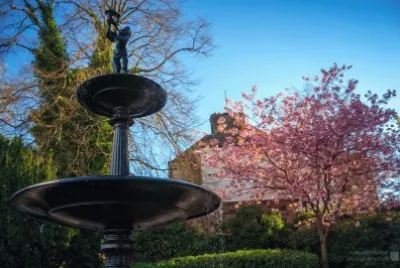 Spring fountain blossom jigsaw puzzle
