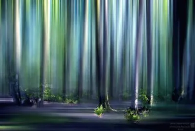 turquoise forest blur jigsaw puzzle