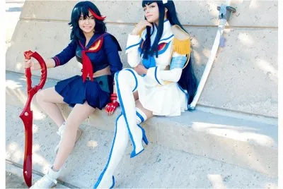 blanco y azul vestidos