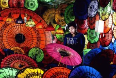 Colorful Umbrellas-Myanmar