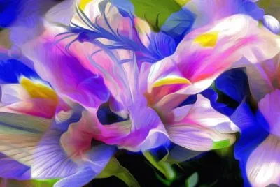 Purple Petals Flower Painting-Abstract Art jigsaw puzzle