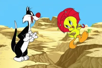 Piolin y Silvester en el desierto