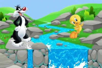 Silvester y Piolin en el rÃ­o