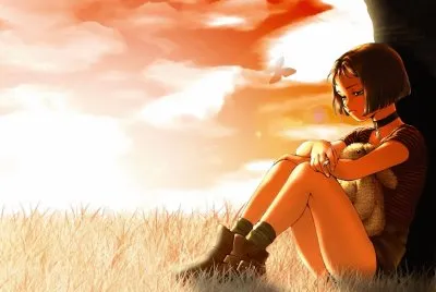 atardecer sol anime