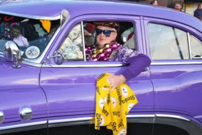 Football Themed Parade Car jigsaw puzzle