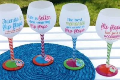 Flip Flop Party Wine Glasses