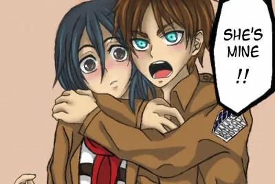 attack on titan eren-mikasa