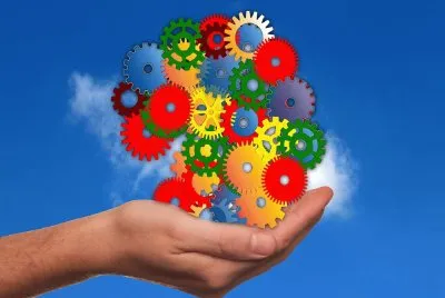 Mano-Engranajes, Colorido. jigsaw puzzle