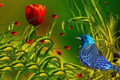 PÃ¡jaro y Flores