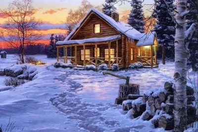 CABAÃ‘A EN LA NIEVE