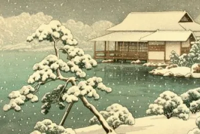 japanese art: snow jigsaw puzzle