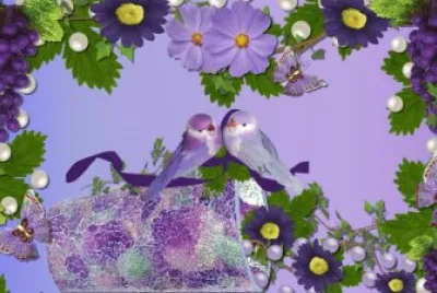 Dancing Love Birds and Butterflies