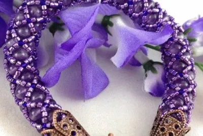Handmade Beaded Amethyst Bracelet