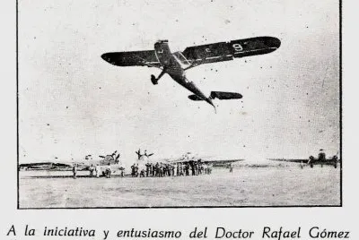 el primer aeroplano en el municipio
