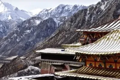 Monastery in Mountains of Tibet