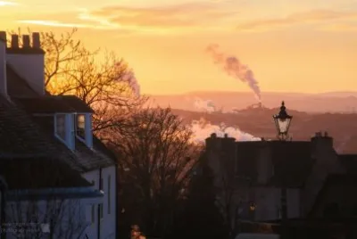 Sunrise rooftops Stirling Scotland jigsaw puzzle
