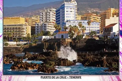 PUERTO DE LA CRUZ (TENERIFE) - AV. COLON Y EDIFICIOS jigsaw puzzle