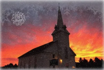 Church at sunset, Nova Scotia