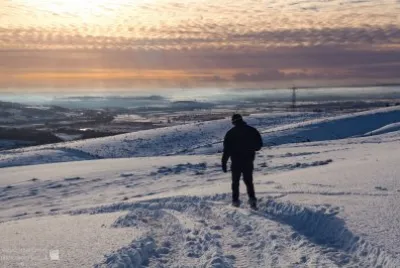 Snow sunset