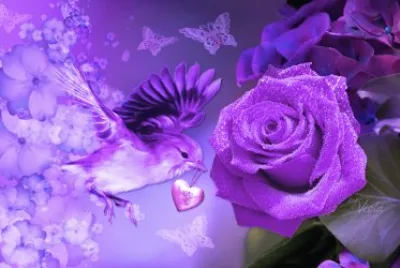 Love Dove and Purple Rose jigsaw puzzle