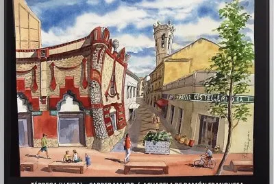 TÃRREGA (LLEIDA) - CARRER MAJOR  -  ACUARELA