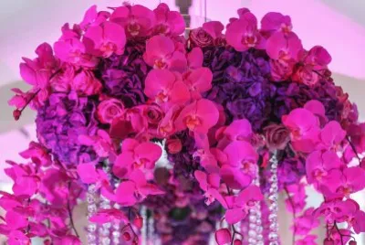 Purple and Magenta Hanging Floral Decor
