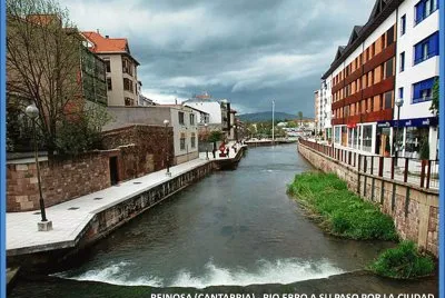 REINOSA (CANTABRIA) - RIO EBRO A SU PASO POR LA CIUDAD jigsaw puzzle