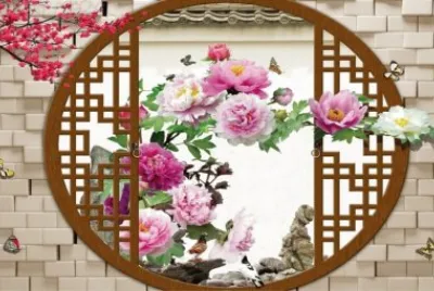 פאזל של ä¸­å¼èŠ±çª— (å¯Œè²´èŠ±)