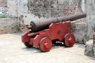 Antiguo caÃ±Ã³n en Castillo de San Felipe de Barajas, Cartagena.