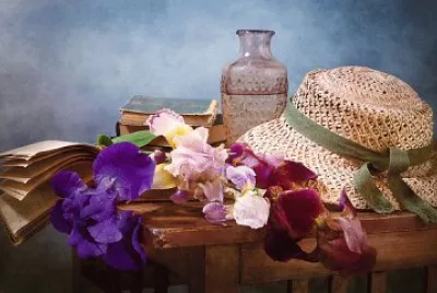 Still Life with Iris Flowers-Art