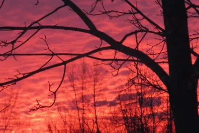 Colourful winter sunrise