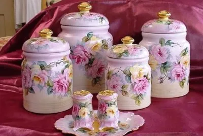 Hand Painted Vintage Canisters