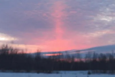 Pink spotlight in sunrise