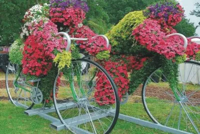 Bicycles with flowers