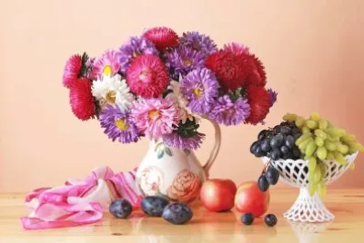 Bodegon flores y frutas jigsaw puzzle