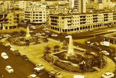 Plaza O  'Leary, vista aÃ©rea, Caracas, AÃ±os 60-70