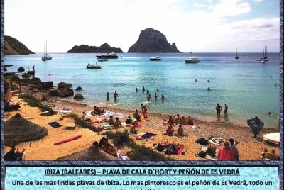 IBIZA (BALEARES) â€“ PLAYA DE CALA DÂ´HORT Y PEÃ‘Ã“N DE ES VEDRÃ jigsaw puzzle