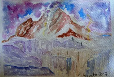mountains in snow