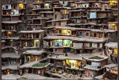 Pueblo en una ladera de IrÃ¡n jigsaw puzzle