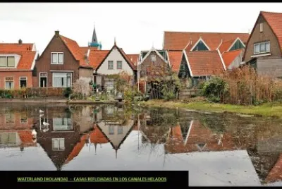 WATERLAND (HOLANDA) - CASAS REFLEJADAS EN LOS CANALES HELADOS jigsaw puzzle