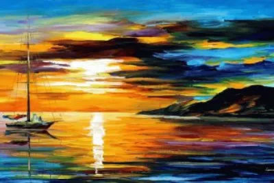 Sunset ,beach, boat