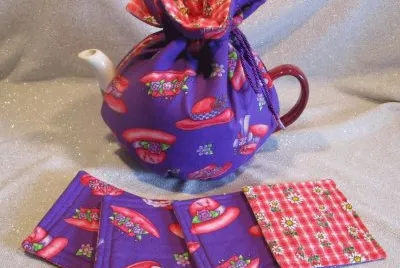 Cute Tea Cozy and Matching Coasters