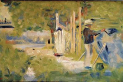 Seurat homme peignant son bateau