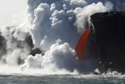 Lava from Kilauea pouring into the Sea jigsaw puzzle