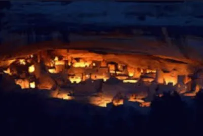 CO - Mesa Verde NP - Cliff Dwellings lit up