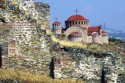 Greece Thessaloniki city wall St Paul church