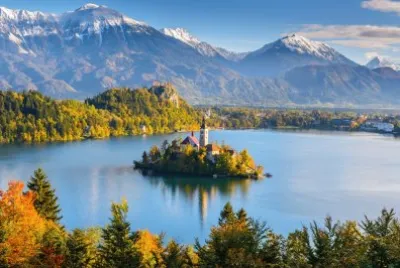 lac et Ã®le en SlovÃ©nie